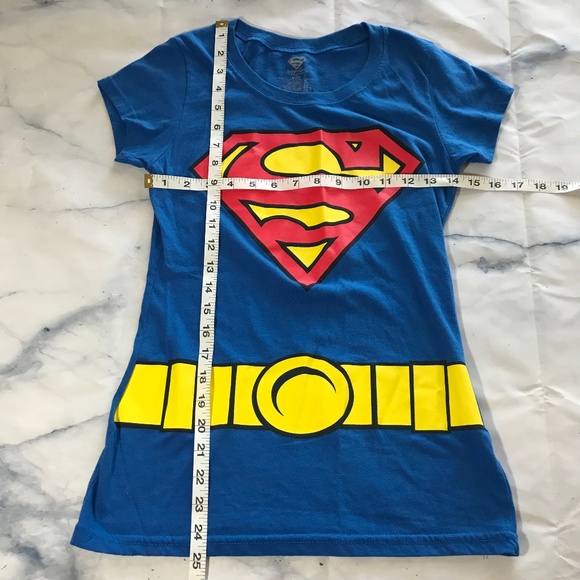 Superman Blue Logo & Belt Short Sleeve Tee Shirt - Picture 4 of 6